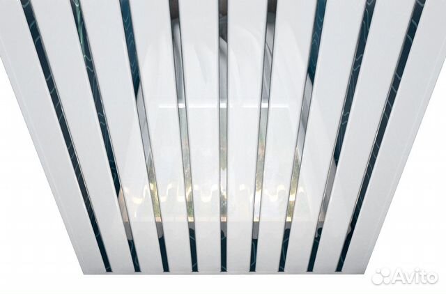 Реечные потолки. Комплект 1,72*1,5 м. Бел.гл./хром