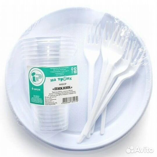 Набор одноразовой посуды Пикник на 6 персон (опт)