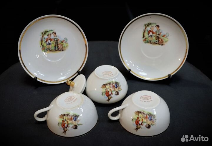 Чайные пары, сахарница., гдр piesau ёжики,зайчики