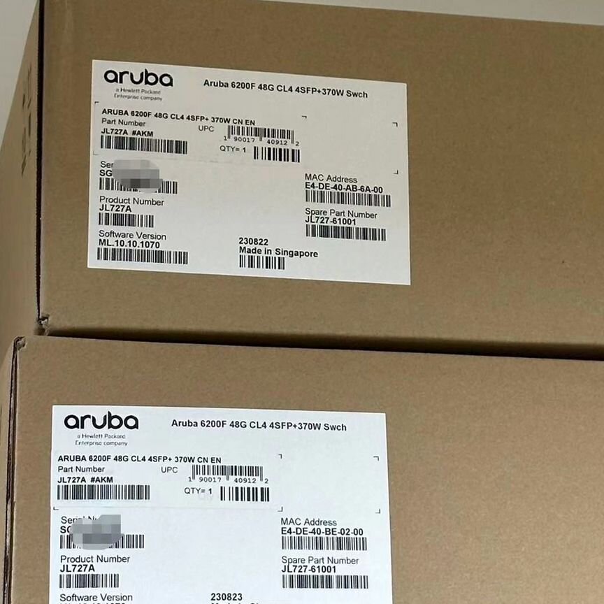 [JL727A] Коммутатор Aruba (6200f 48g Cl4 4sfp+370w) Jl727a