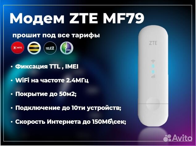 Модем ZTE MF79U / Безлимитный интернет