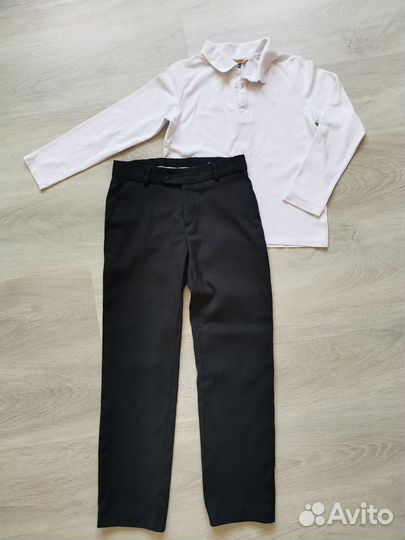 Брюки + футболка поло, комплект на мальчика 134 р