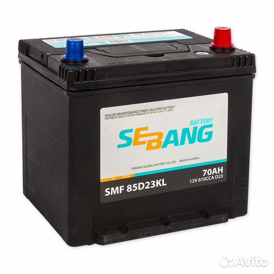 Аккумулятор sebang SMF 70 А/ч обратная R+ 232x175x