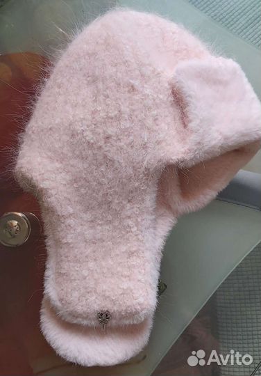 Шапка ушанка женская вязаная