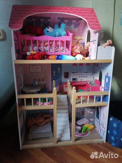 Детский деревянный домик для кукол