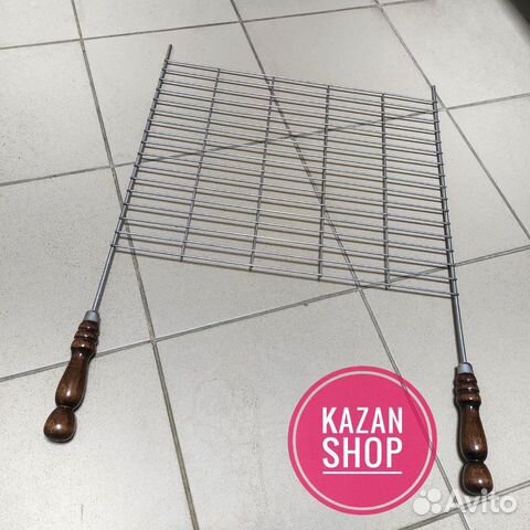 Плоская решетка на гриль из нержавейки 500х400 мм