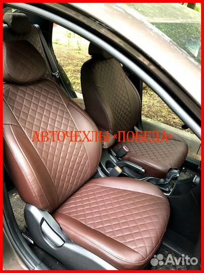 Чехлы Hyundai Solaris 1 Sd из экокожи шоколадные