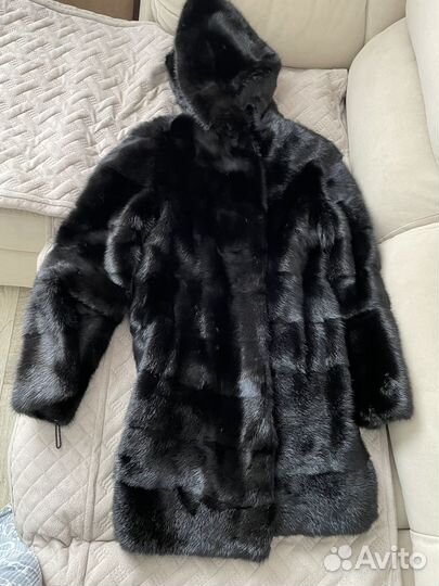 Шуба норковая с капюшоном 46 48