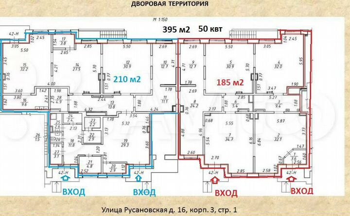 Возможно разделение 185+210 м2