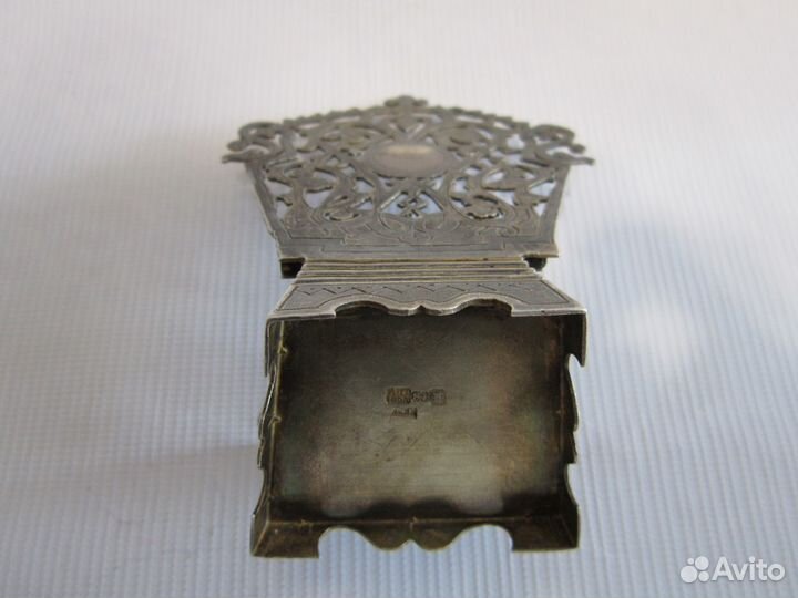 Солонка, серебро, в форме стула