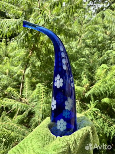 Рог изобилия. Синее и красное стекло. СССР