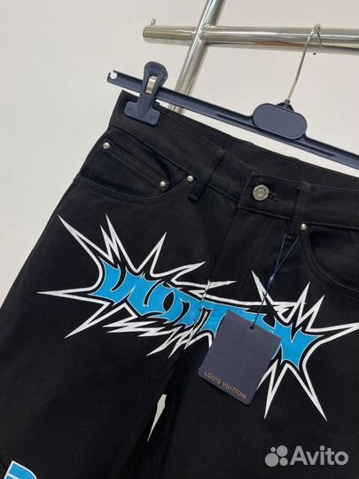 Джинсы мужские черные Louis Vuitton