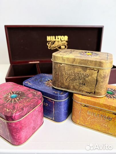 Деревянная коробка шкатулка от чая hilltop