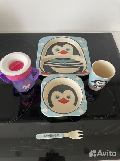 Набор детской посуды и поильник