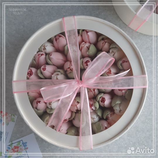 Зефирные тюльпаны / Сладкий подарок / Цветы из зеф