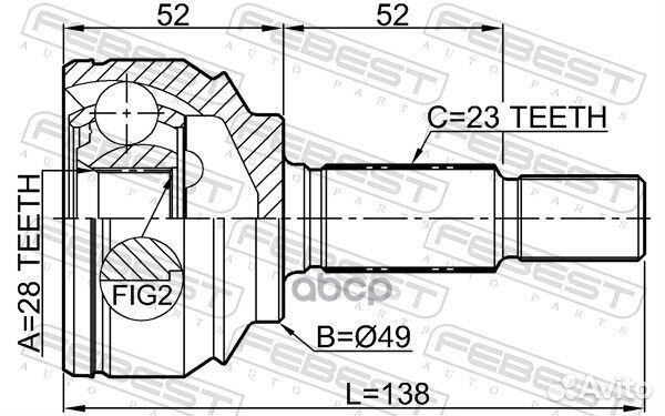 ШРУС renault logan MCV/lada largus наружный