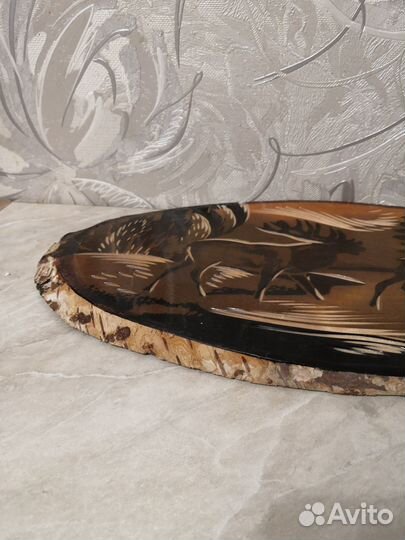 Панно из дерева Олени