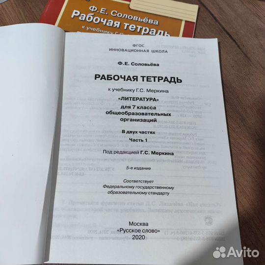 Литература 7 класс рабочие тетради