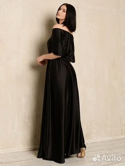 Черное платье в пол 48 размер