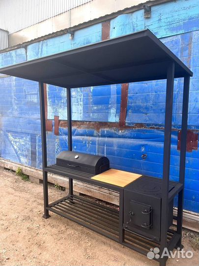 Мангал с печкой под казан