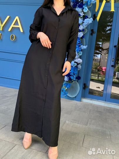 Платье рубашка халат лен