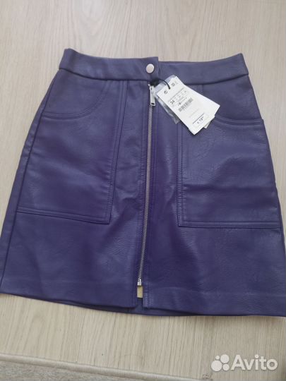 Юбка кожаная