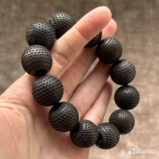 Браслет из черного дерева 20 мм. Эбеновое дерево