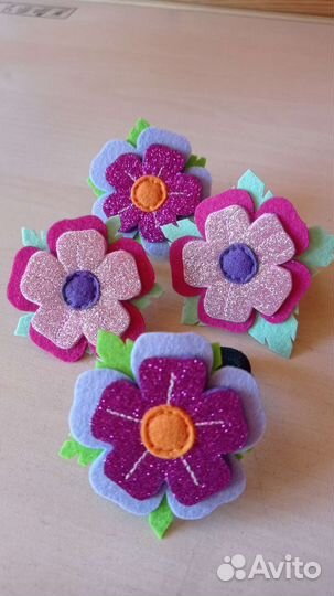 Резинки для волос из фетра ручной работы