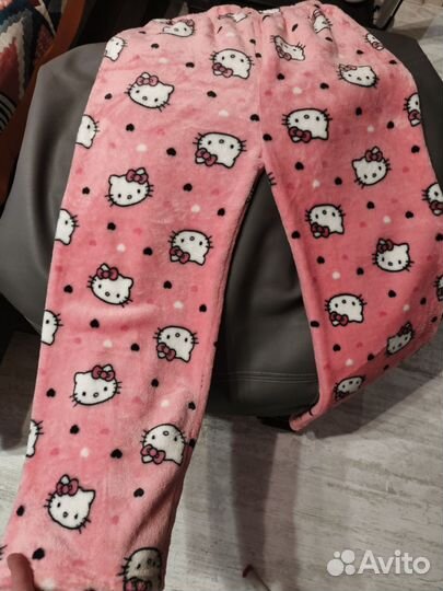 Hello kitty штаны плюшевые