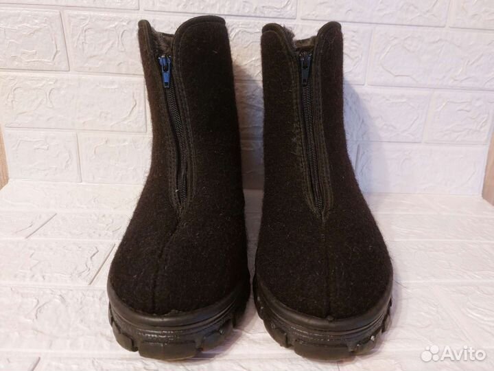 Мужские полуботинки из войлока прощайки чёрные 45