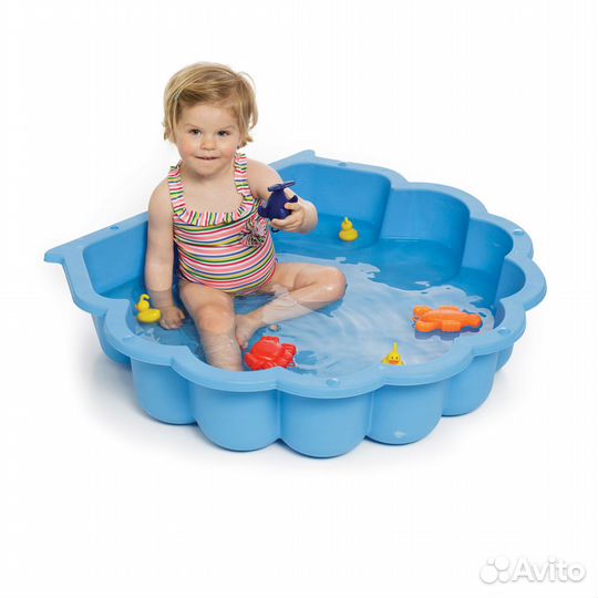 Песочница с тентом Ракушка голубой