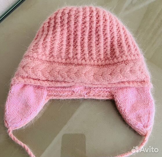 Шапка зимняя из ангоры, самовяз, на обьем 44-46 см