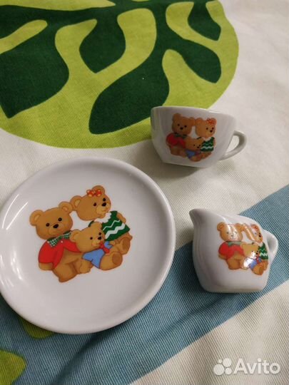 Чашка блюдце молочник детская посуда