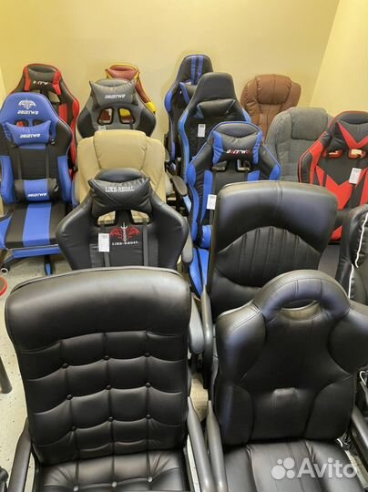 Магазин компьютерные красла текстиль/кожа