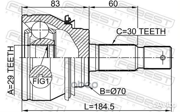 Шрус наружный 29x70x30 0110GRN245 Febest