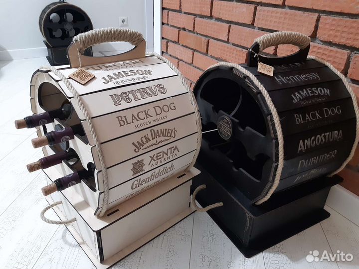 Подарок мужу мини бар со стаканами