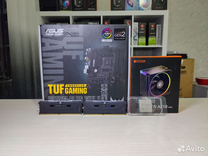 Комплект Ryzen 5 5600x+b550+32gb ddr4+кулер