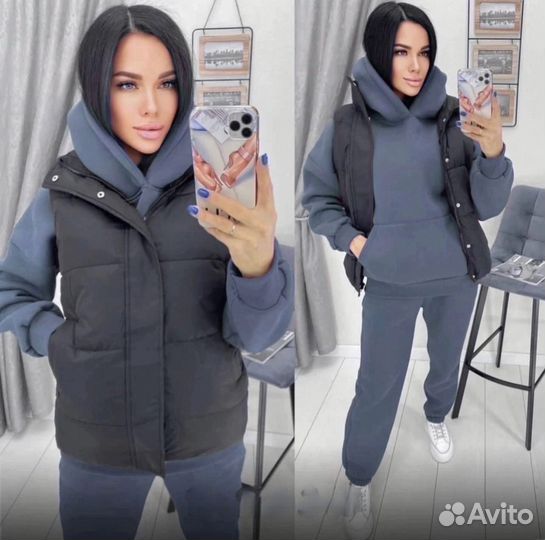 Женский спортивный костюм с жилеткой SamSam 42-50