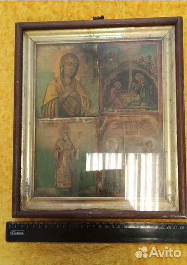 Икона четырёх частная. В киотной ящике