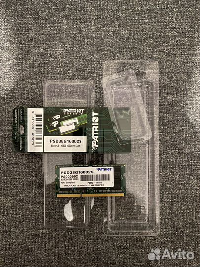 Sodimm DDR3 8GB 1600MHz Patriot PSD38G16002S