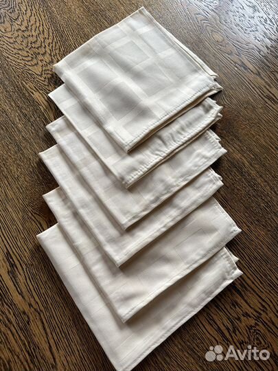 Салфетки сервировочные 6 шт хлопок сатин новые