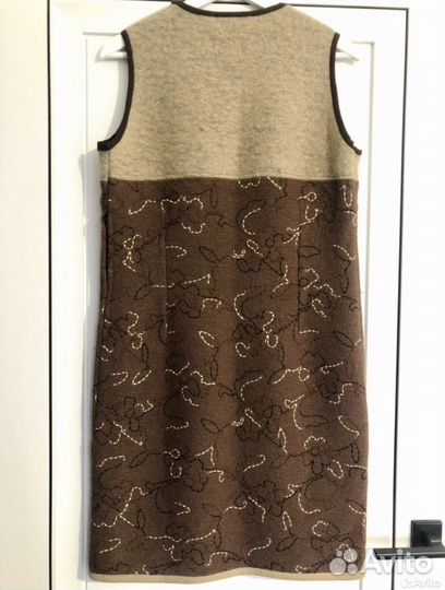 Стильное шерстяное бохо платье с вышивкой