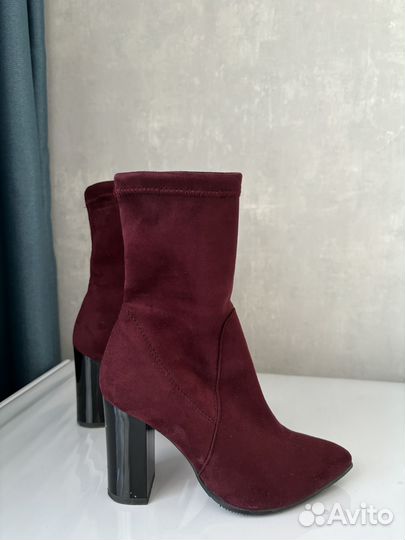 Ботильоны на каблуке натуральная замша 35 размер