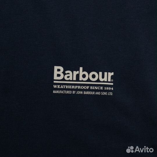 Мужская синяя футболка из хлопка Barbour