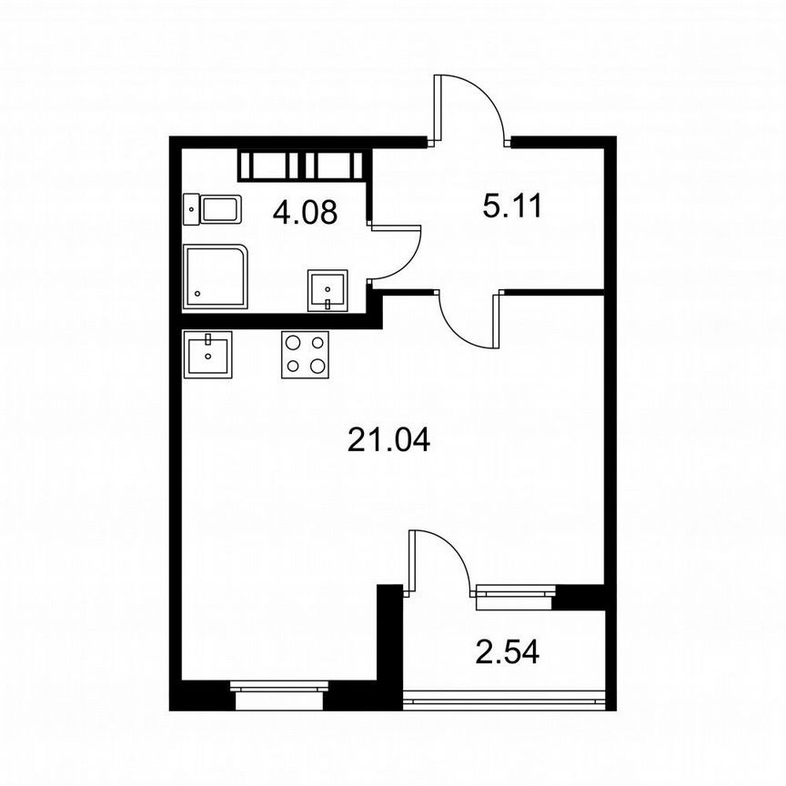 Квартира-студия, 31,5 м², 9/9 эт.