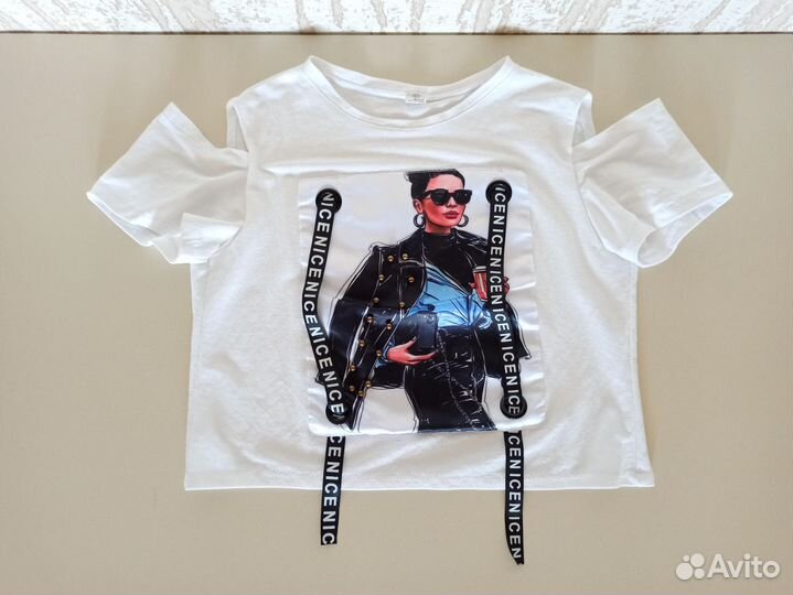 Стильная футболка топ для девочки 134 размер