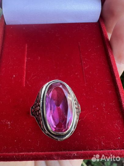 Серебряное кольцо с рубином СССР