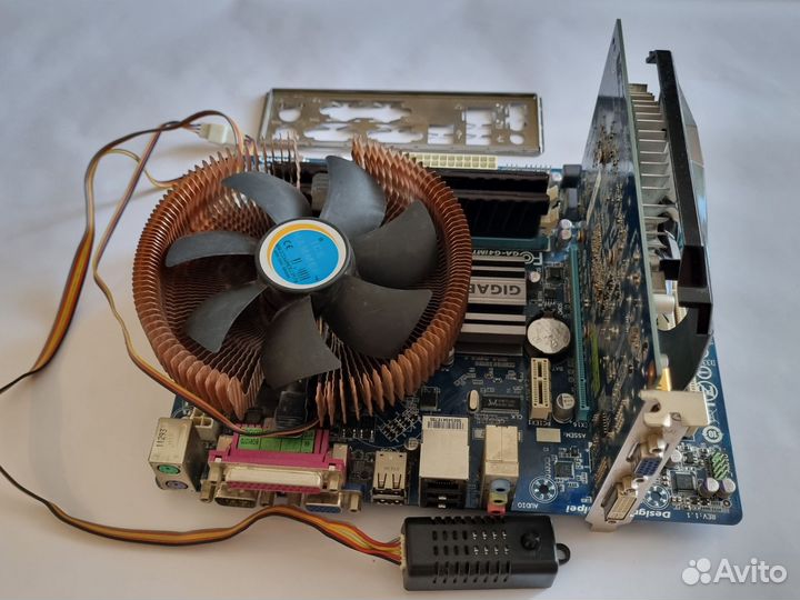 Мат.плата Gigabyte + CPU Q9650 + 8Гб DDR3 +в.карта