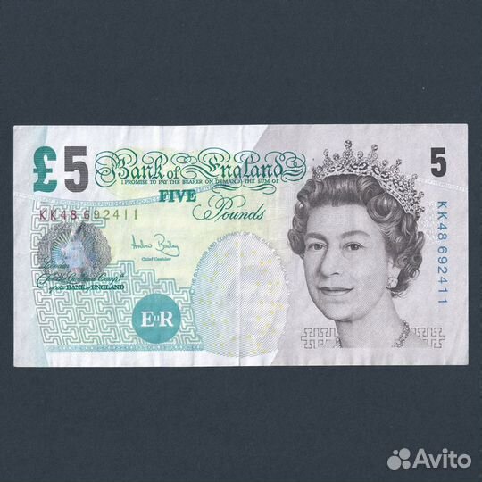 Банкнота 5 Фунтов Стерлингов 2002