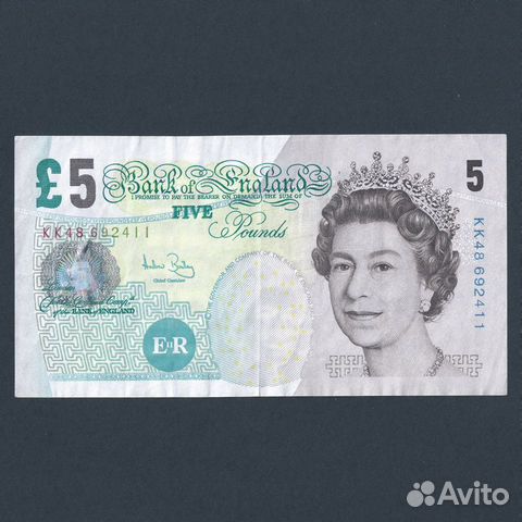 Банкнота 5 Фунтов Стерлингов 2002